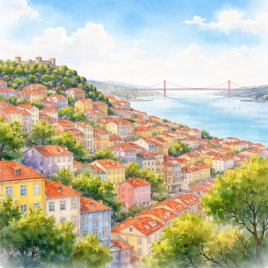 Lisbonne — aquarelle OnBouge